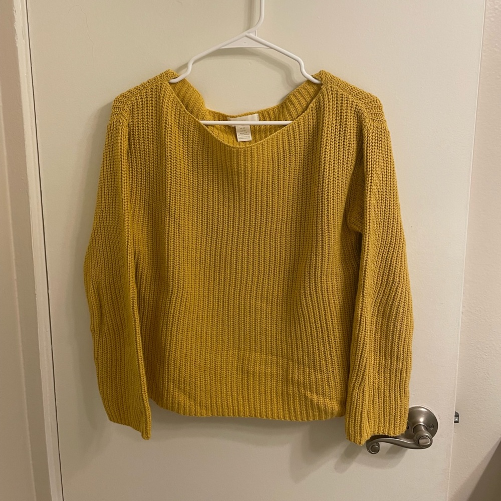 H&M yellow knit sweater